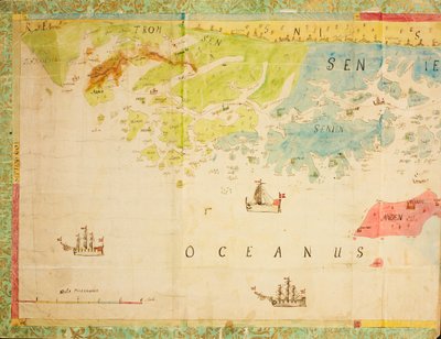 Kartta Nasjonalbibliotekets kartsamling. Kartet er gitt ut i Håndtegnet () og viser Trøndelag, Nordland, Troms, kysten, sjøkart tekijältä Ukjent tegner