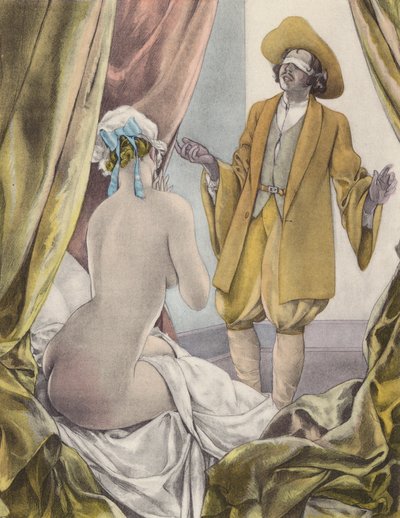Brunelleschin kuvitus Contes et Nouvelles de La Fontaine -teokseen (väriliitos). tekijältä Umberto (after) Brunelleschi