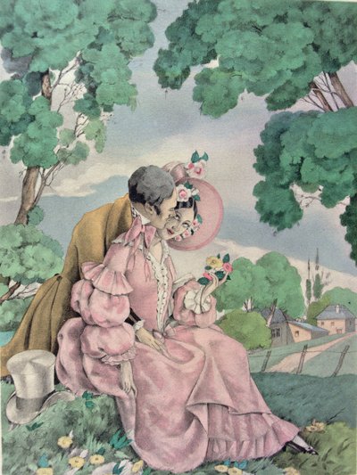 Kuvitus Gustave Flaubertin (1821-80) "Madame Bovaryn" julkaisija Gibert Jeune tekijältä Umberto (after) Brunelleschi