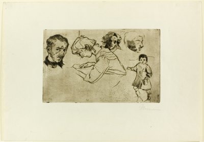 Luonnoksia neljästä päästä ja lapsesta tekijältä Umberto Boccioni