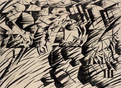 Mielentilat: 1912 (tussi paperille). tekijältä Umberto Boccioni