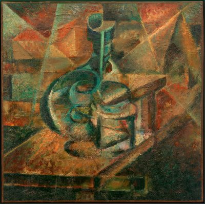 Asetelma pullon kanssa tekijältä Umberto Boccioni