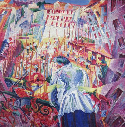 Katu tulee taloon, 1911 tekijältä Umberto Boccioni