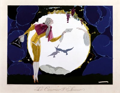 Rakkausposti, n.1924 (sabluunakuvio) tekijältä Umberto Brunelleschi