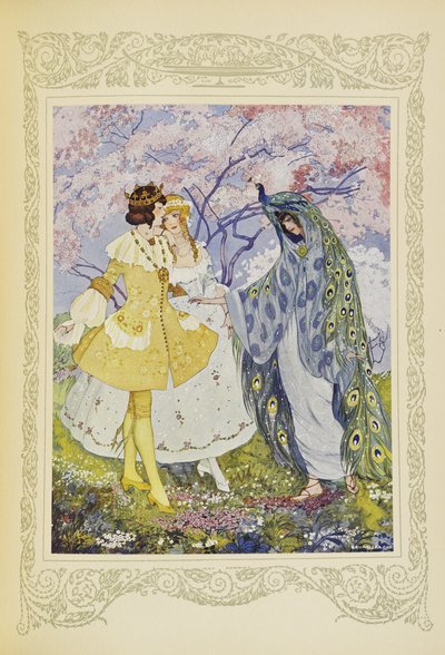 Sitten heidän silmiensä eteen ilmestyi keiju Candide, kuvitus teoksesta "Contes du Temps Jadis" tai "Tales from Times Past", s. 118 tekijältä Umberto Brunelleschi