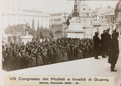 "Sodan vammautuneiden ja invalidien VIII kongressi - Rooma, tammikuu 1933 - 11" (m/v kuva) tekijältä Umberto Palleschi
