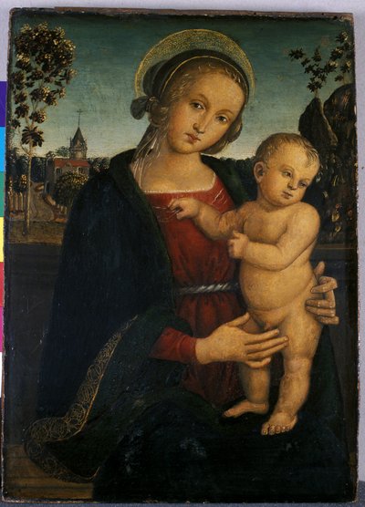 Madonna ja lapsi, 1500 (tempera puulla) tekijältä Umbrian School