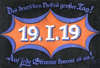 19. tammikuuta 1919. Saksan liittovaltiovaalit 1919. tekijältä Unbekannt