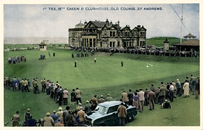 1st Tee, 18th Green & Clubhouse, Old Course, St. Andrews, 1955 tekijältä Unbekannt