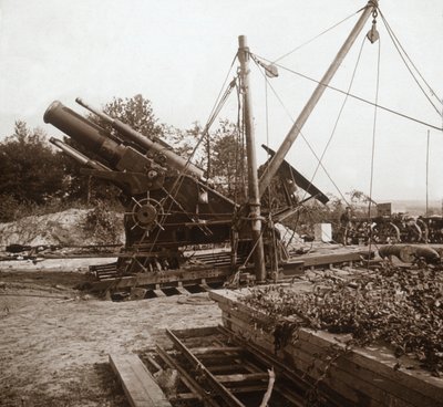 220 kranaatinheitin, Genicourt, Pohjois-Ranska, c1914-c1918 tekijältä Unbekannt
