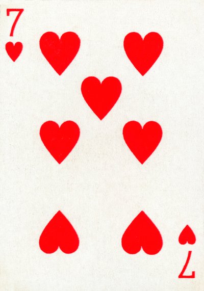7 of Hearts Goodall & Son Ltd.:n pelikorttipakasta, vuodelta 1940 tekijältä Unbekannt