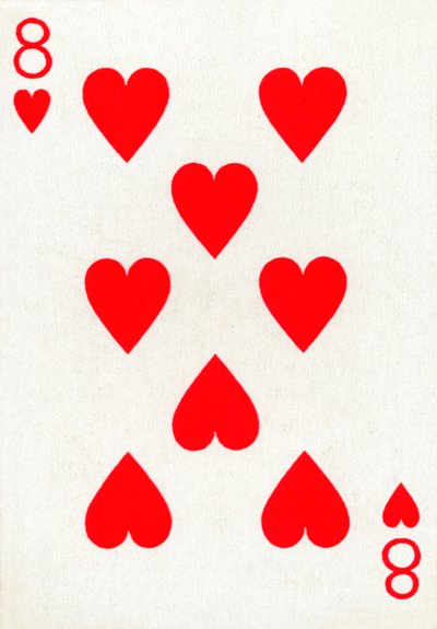 8 of Hearts Goodall & Son Ltd.:n pelikorttipakasta, vuodelta 1940 tekijältä Unbekannt