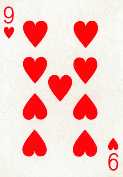 9 of Hearts Goodall & Son Ltd.:n pelikorttipakasta, vuodelta 1940 tekijältä Unbekannt
