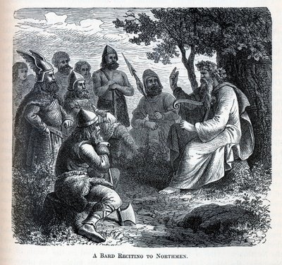 Bardi lausumassa pohjoismiehille, 1882 tekijältä Unbekannt
