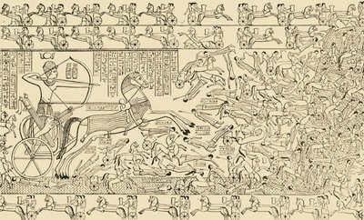 Taistelukohtaus Theban Rameseumista, 1890. tekijältä Unbekannt