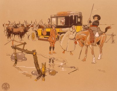 Berliet-auto jumissa karjan keskelle, 1906 tekijältä Unbekannt
