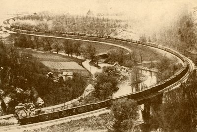 Jättimäinen tavarajuna 54 pakettiautosta yhdellä moottorilla, Chicago and North West Railway, 193 tekijältä Unbekannt