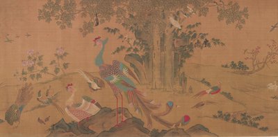 Sata lintua palvoo Feeniksejä, Qing-dynastia, 1700-luku. tekijältä Unbekannt