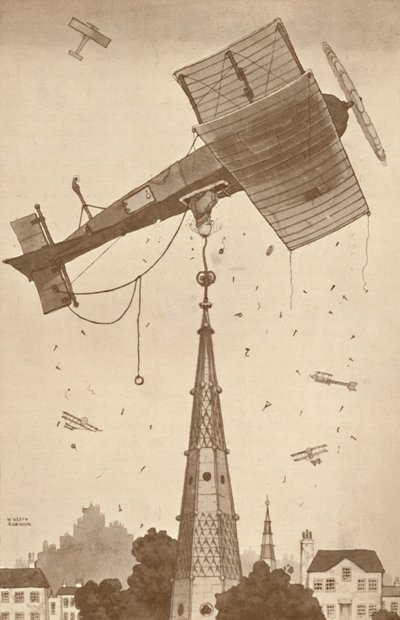 Loop-the-Looper syvässä ajatuksissaan raapimassa päätään vaikean ongelman takia, 1927 tekijältä Unbekannt