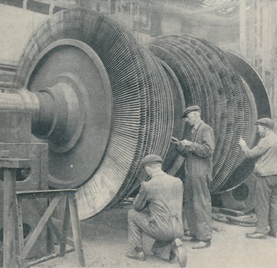 Monilapainen roottori yhdelle Queen Marysin matalapaineturbiinista, 1937 tekijältä Unbekannt