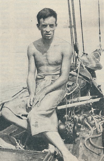 Moderni Ulysses. Gerbault kuvattiin Suvassa Fidžin saarilla, 1936 tekijältä Unbekannt