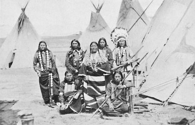Amerikan intiaanipäällikkö ja squaws, 1912 tekijältä Unbekannt