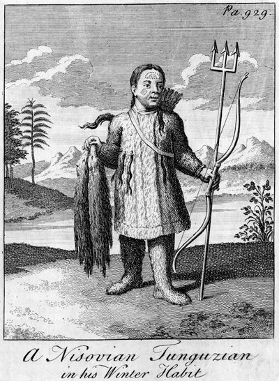 Nisovialainen tunguzilainen talvitottumuksessaan, 1700-luku tekijältä Unbekannt