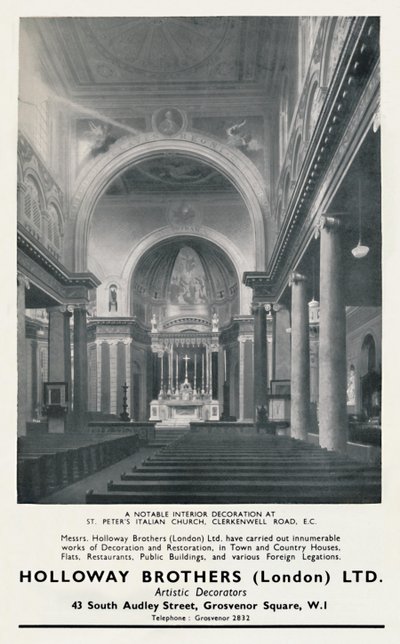 Merkittävä sisustuskoristelu St. Peters Italian kirkossa, 1933 tekijältä Unbekannt