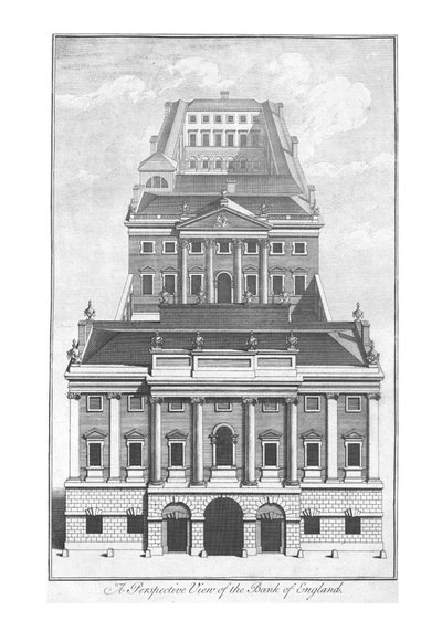 Perspektiivikuva Englannin keskuspankista, c1775 tekijältä Unbekannt