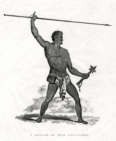 Savage of New Caledonia, Lounais-Tyynenmeren, 1800-luvulla tekijältä Unbekannt