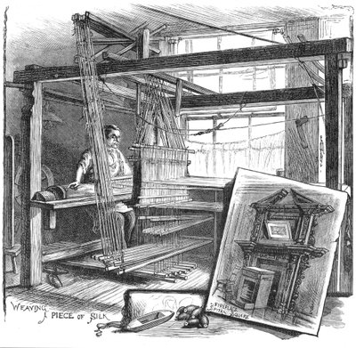 Spitalfieldsin silkkikutoja käsipuussaan, 1884 tekijältä Unbekannt