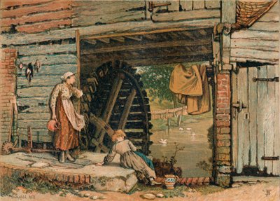 Surreyn vesimylly, 1800-luvun puolivälissä. tekijältä Unbekannt