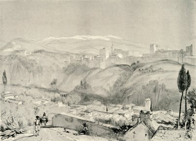 Näkymä Alhambraan Albaycinista, 1800-luku, 1907. tekijältä Unbekannt