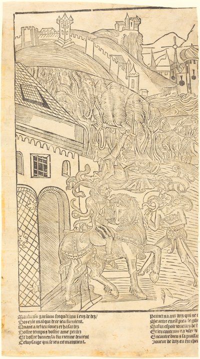 Varoitus nopan pelaamisesta, c. 1500. tekijältä Unbekannt