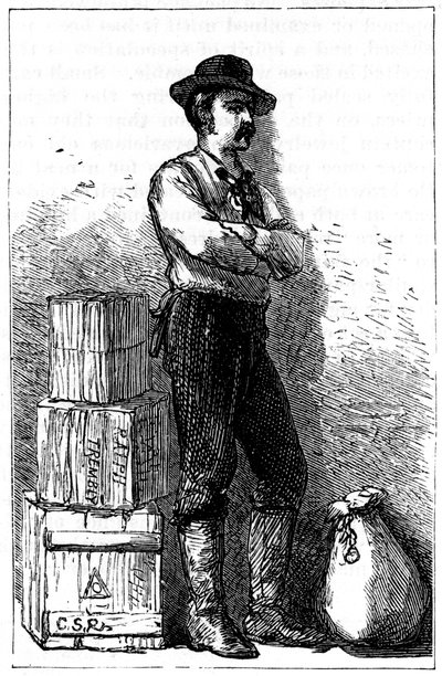Wells Fargon lähettiläs heidän pikatoimituspalvelustaan Panaman kannaksen kautta, 1875 tekijältä Unbekannt