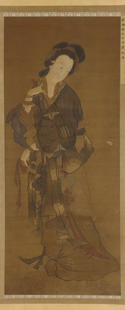 Nainen ja perhonen, Ming-dynastia, 1500-1600-luku. tekijältä Unbekannt