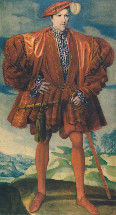 Nuori mies punaisessa, n. 1550, 1948. tekijältä Unbekannt