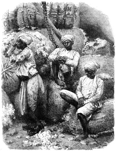 Puuvillamarkkinat Bombayssa, Intiassa, 1800-luvulla tekijältä Unbekannt
