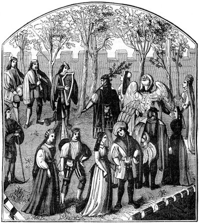 Tanssi puutarhassa, 1200-1400-luvulla 1882-1884 tekijältä Unbekannt