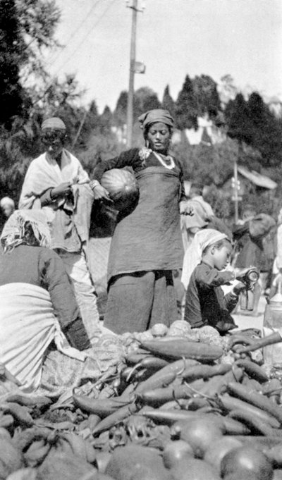 Ruokatori Darjeelingissä, Länsi-Bengalissa, Intiassa, vuodelta 1910 tekijältä Unbekannt