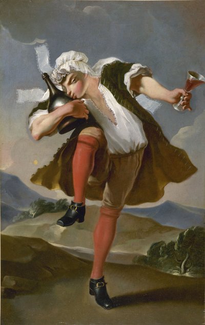 Oikeaan pulloon. Viinikauppiaan kyltti, 1780-1800. tekijältä Unbekannt