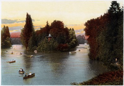 Järvi Bois de Boulognessa, Pariisissa, vuonna 1900 tekijältä Unbekannt