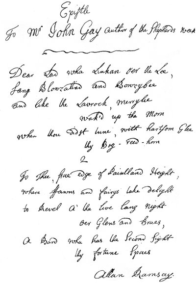 Allan Ramsayn kirje John Gaylle, 1700-luku 1840 tekijältä Unbekannt
