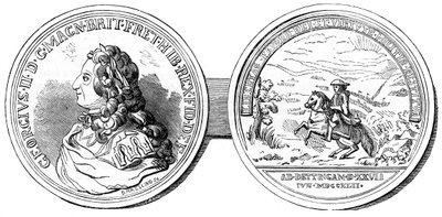 Mitali lyötiin Dettingenin taistelun muistoksi, 1743 1800-luku tekijältä Unbekannt