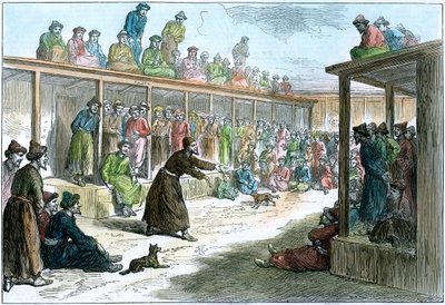 Ammattimainen tarinankertoja Kashgarissa, Xinjiangissa, Kiinassa, 1875 tekijältä Unbekannt