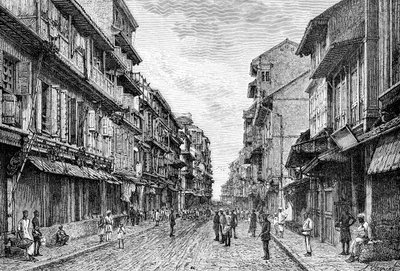 Katu Bombayssa, Intiassa, 1895 tekijältä Unbekannt