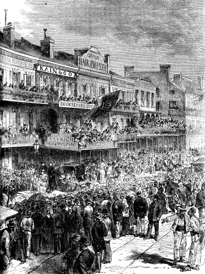 Katu New Orleansissa vaalipäivänä, 1860 c1880 tekijältä Unbekannt