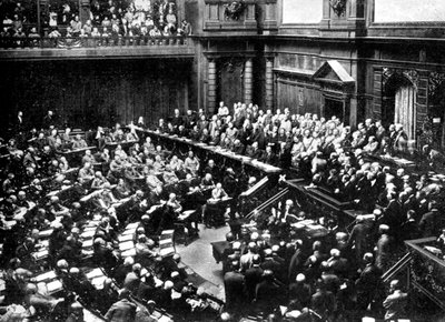 Tyypillinen Reichstagin istunto, Saksan tasavallan parlamentti, 1926 tekijältä Unbekannt