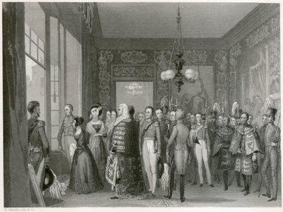 Kuningatar Victorian liittyminen, St Jamesin palatsi, Westminster, Lontoo, 1837 tekijältä Unbekannt