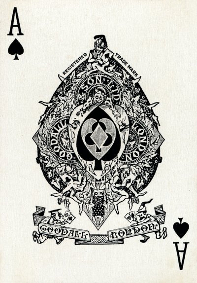 Ace of Spades Goodall & Son Ltd:n pelikorttipakasta, vuodelta 1940 tekijältä Unbekannt
